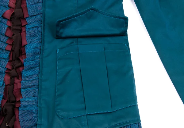 Jean Paul GAULTIER Frill Trim Stretch Zip Jacket K-162952_013