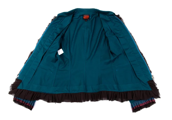 Jean Paul GAULTIER Frill Trim Stretch Zip Jacket K-162952_015