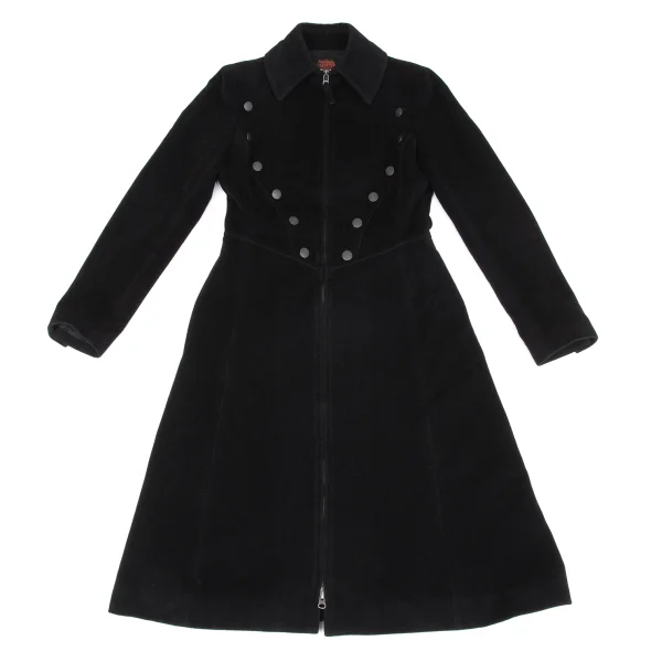 Jean Paul GAULTIER Angola Wool Melton Button Design Zip Coat K-162953_002