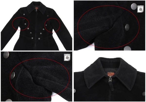 Jean Paul GAULTIER Angola Wool Melton Button Design Zip Coat K-162953_003