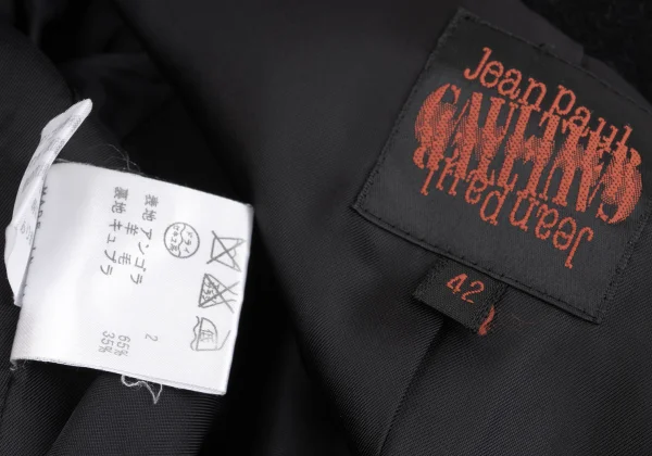 Jean Paul GAULTIER Angola Wool Melton Button Design Zip Coat K-162953_019