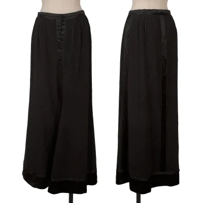 Jean Paul GAULTIER FEMME Shiny Line Switching Embroidery Design Skirt