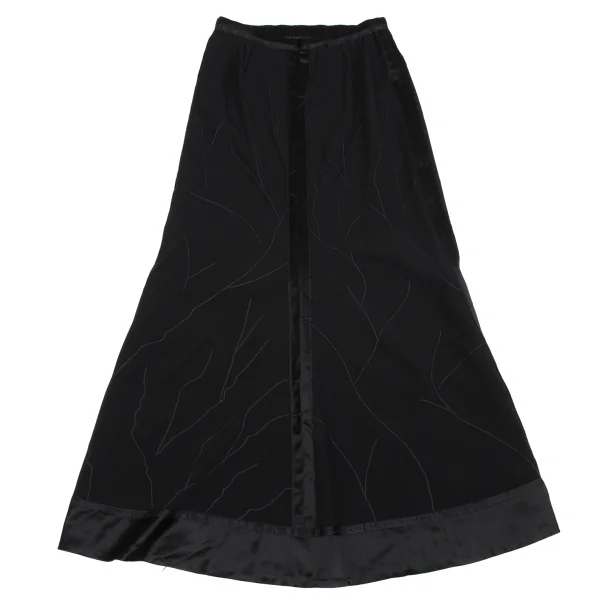 Jean Paul GAULTIER FEMME Shiny Line Switching Embroidery Design Skirt K-162954_002