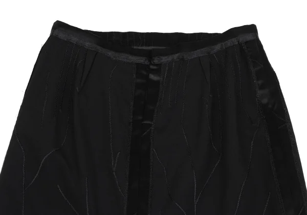 Jean Paul GAULTIER FEMME Shiny Line Switching Embroidery Design Skirt K-162954_003