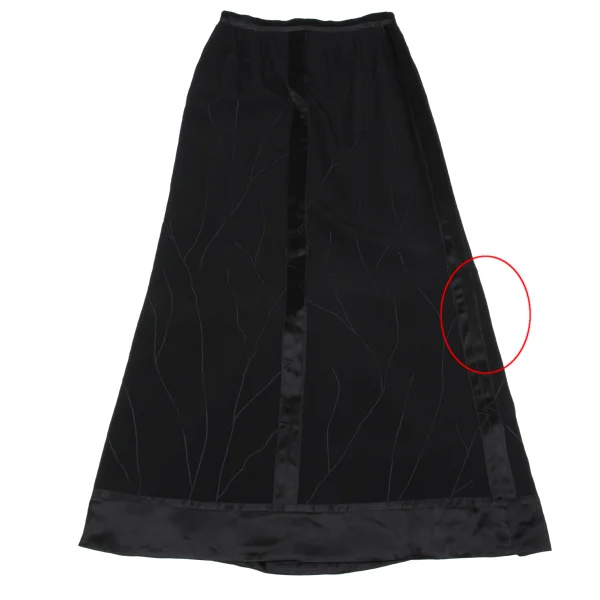 Jean Paul GAULTIER FEMME Shiny Line Switching Embroidery Design Skirt K-162954_011