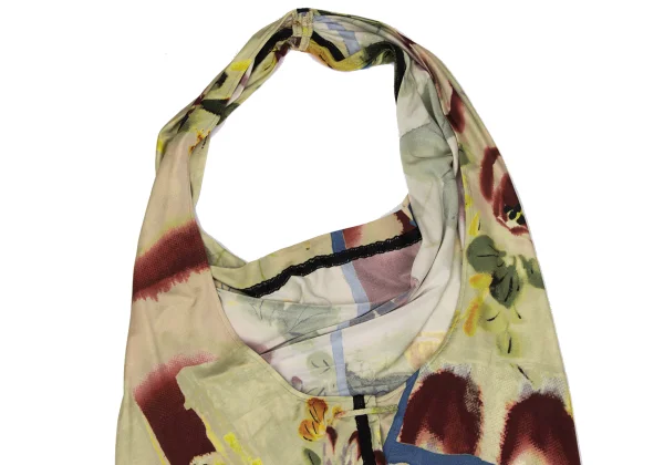 ジャンポールゴルチエ ファムJean Paul GAULTIER FEMME グラフィックプリントホルターネックストレッチトップス ベージュマルチ40 K-162955_009