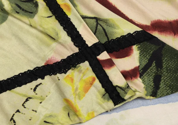 ジャンポールゴルチエ ファムJean Paul GAULTIER FEMME グラフィックプリントアシンメトリーストレッチスカート ベージュマルチ40 K-162956_012