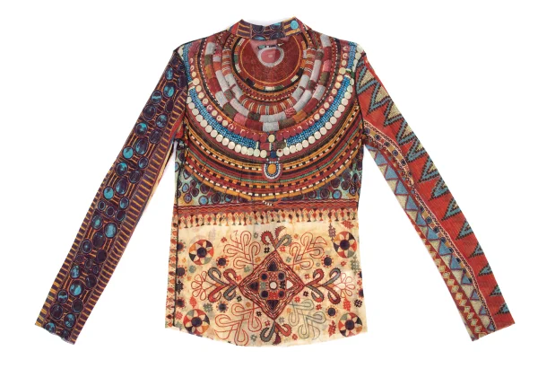 Jean Paul GAULTIER HOMME Ethnic Print Mesh Shirt K-162961_009