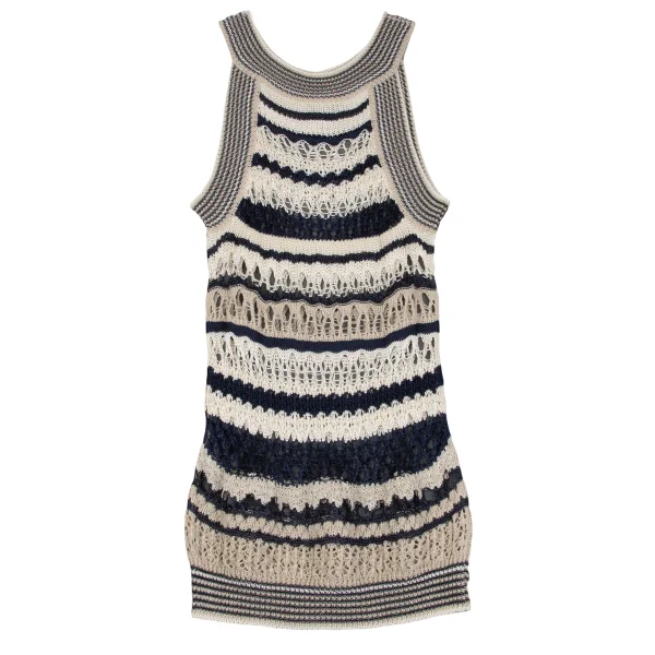 Jean Paul GAULTIER MAILLE FEMME Rayon Linen Openwork Sleeveless Knit Tunic K-162962_002