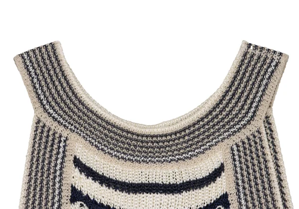 Jean Paul GAULTIER MAILLE FEMME Rayon Linen Openwork Sleeveless Knit Tunic K-162962_004