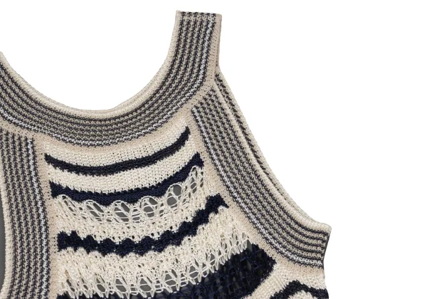 Jean Paul GAULTIER MAILLE FEMME Rayon Linen Openwork Sleeveless Knit Tunic K-162962_005