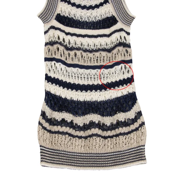 Jean Paul GAULTIER MAILLE FEMME Rayon Linen Openwork Sleeveless Knit Tunic K-162962_006