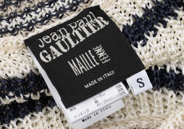 Jean Paul GAULTIER MAILLE FEMME Rayon Linen Openwork Sleeveless Knit Tunic K-162962_013