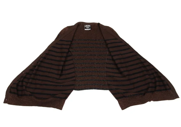 Jean Paul GAULTIER MAILLE FEMME Wool Blend Glitter Striped Knit Cardigan K-162963_011