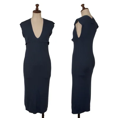Jean Paul GAULTIER MAILLE FEMME Jacquard Pocket Packable Rib Knit Dress