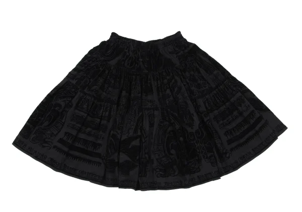 Jean Paul GAULTIER MAILLE FEMME Wool Flocked Print Flared Skirt K-162965_007