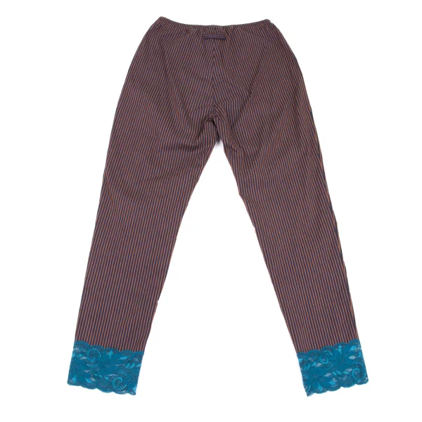 Jean Paul GAULTIER CLASSIQUE Hem Lace Stretch Striped Pants K-162966_008