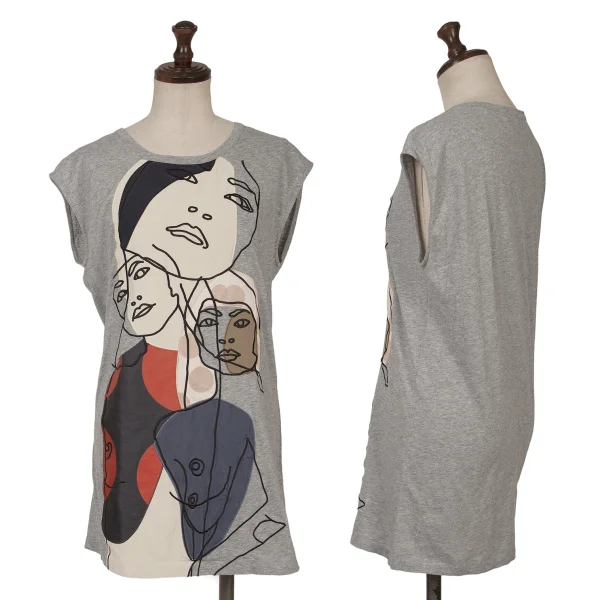 STELLA McCARTNEY Patch Design Sleeveless Top Grey 40 K-162974_001