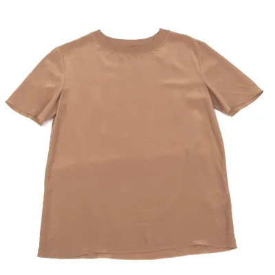 JOSEPH Rib Neck Silk T Shirt
