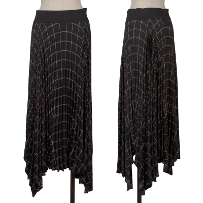 JOSEPH Check Drape Pleats Skirt