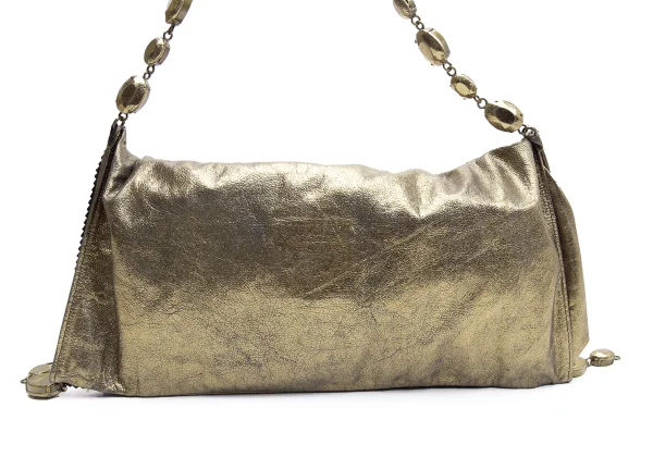 Jean Paul GAULTIER MAROQUINERIE Metallic Leather Chain Shoulder Bag K-162979_004