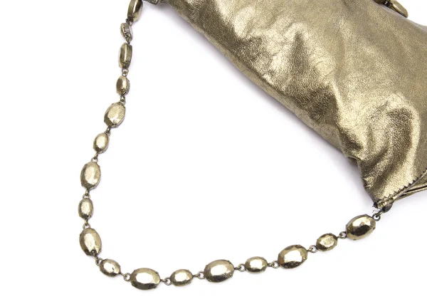 Jean Paul GAULTIER MAROQUINERIE Metallic Leather Chain Shoulder Bag K-162979_009