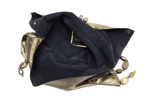 Jean Paul GAULTIER MAROQUINERIE Metallic Leather Chain Shoulder Bag K-162979_012