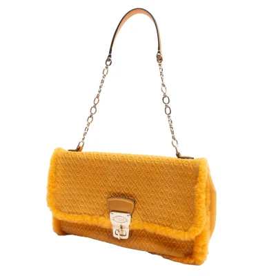 TOD'S Quilted Suede Chain Shoulder Bag