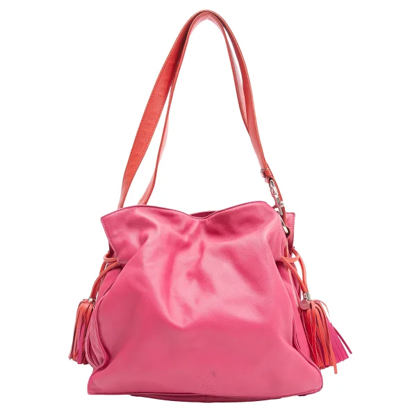 LOEWE Flamenco Fringe Leather Shoulder Bag K-162982_002