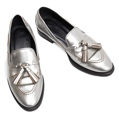 TOD'S Metallic Tassel Leather Loafer