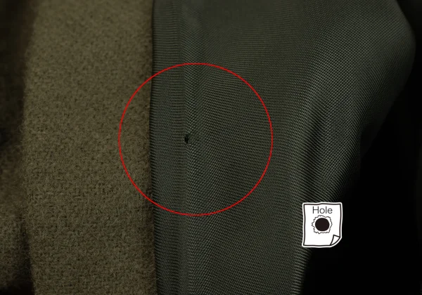 イッセイミヤケISSEY MIYAKE I.S. ウールエンブロイダリーノーカラージャケット カーキM K-162987_010