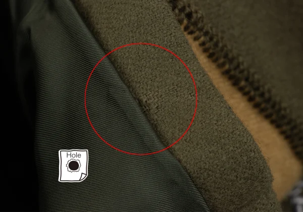 イッセイミヤケISSEY MIYAKE I.S. ウールエンブロイダリーノーカラージャケット カーキM K-162987_011