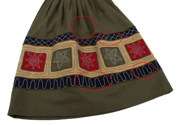 ISSEY MIYAKE I.S. Wool Embroidered Skirt K-162988_006