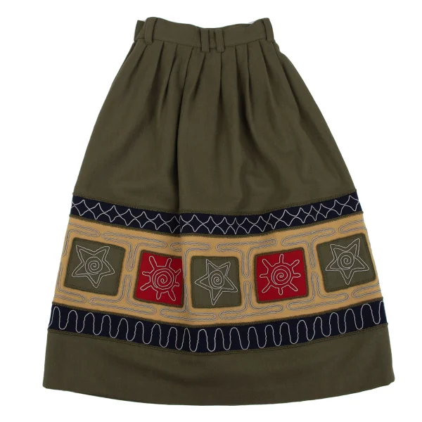 ISSEY MIYAKE I.S. Wool Embroidered Skirt K-162988_014