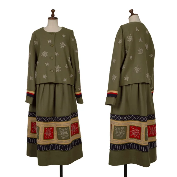 ISSEY MIYAKE I.S. Wool Embroidered Skirt K-162988_016