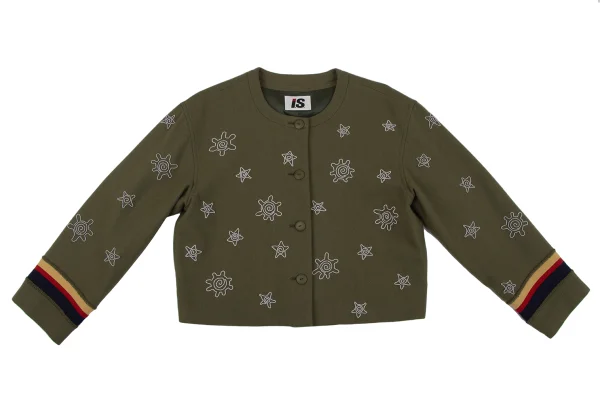 イッセイミヤケISSEY MIYAKE I.S. ウールエンブロイダリーセットアップ カーキM K-162989_003