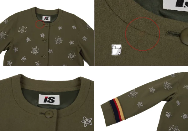 イッセイミヤケISSEY MIYAKE I.S. ウールエンブロイダリーセットアップ カーキM K-162989_004