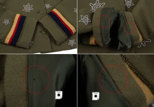 イッセイミヤケISSEY MIYAKE I.S. ウールエンブロイダリーセットアップ カーキM K-162989_005