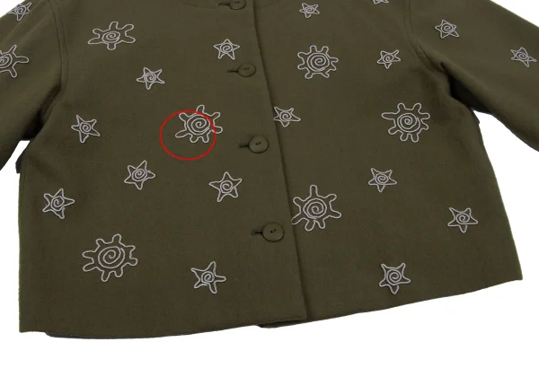 イッセイミヤケISSEY MIYAKE I.S. ウールエンブロイダリーセットアップ カーキM K-162989_006