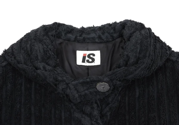 ISSEY MIYAKE I.S. Cotton Stripe Pile Hooded Jacket K-162990_004