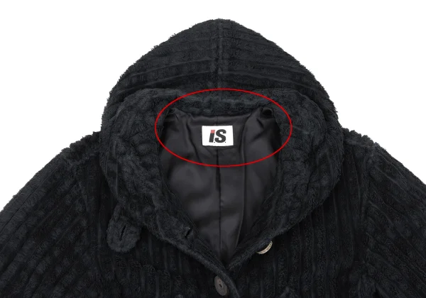ISSEY MIYAKE I.S. Cotton Stripe Pile Hooded Jacket K-162990_007