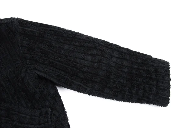 ISSEY MIYAKE I.S. Cotton Stripe Pile Hooded Jacket K-162990_009