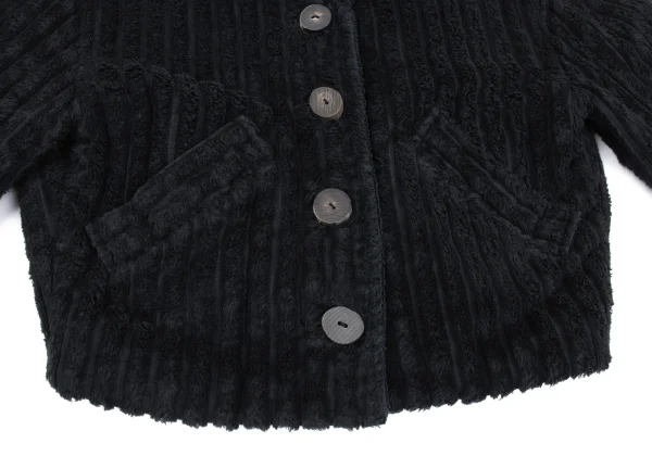 ISSEY MIYAKE I.S. Cotton Stripe Pile Hooded Jacket K-162990_012