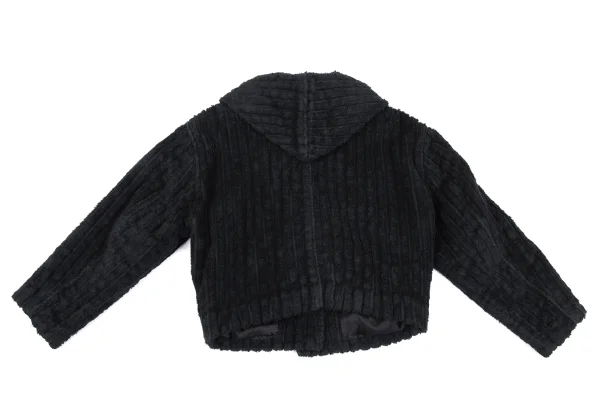 ISSEY MIYAKE I.S. Cotton Stripe Pile Hooded Jacket K-162990_016