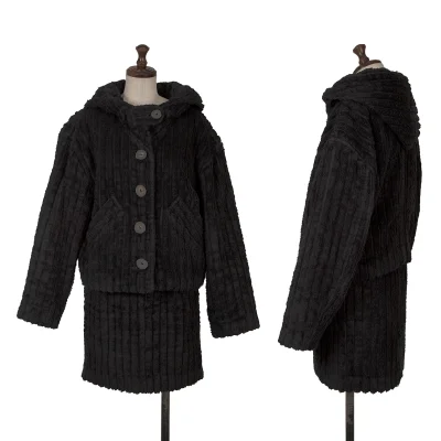 ISSEY MIYAKE I.S. Cotton Stripe Pile Jacket & Skirt