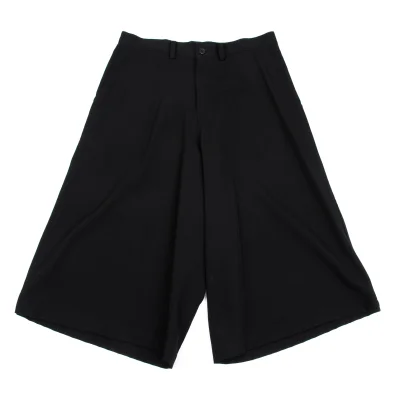 Y's Wool Gaba Cropped Wide Pants