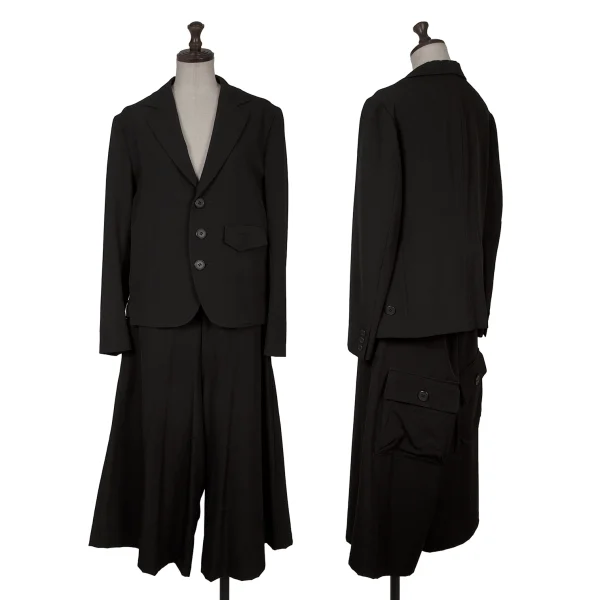 Y's Wool Gaba Cropped Wide Pants K-163002_014