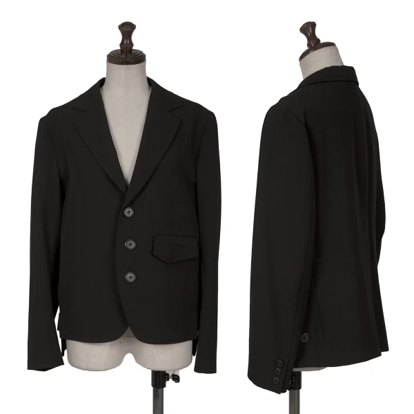 Y's Wool Gaba Slit Jacket & Cropped Wide Pants K-163003_002