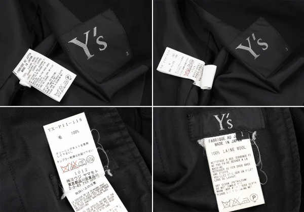 Y's Wool Gaba Slit Jacket & Cropped Wide Pants K-163003_020
