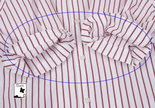 COMME des GARCONS HOMME PLUS Logo Printed Stripe Open Collar Shirt K-163010_009